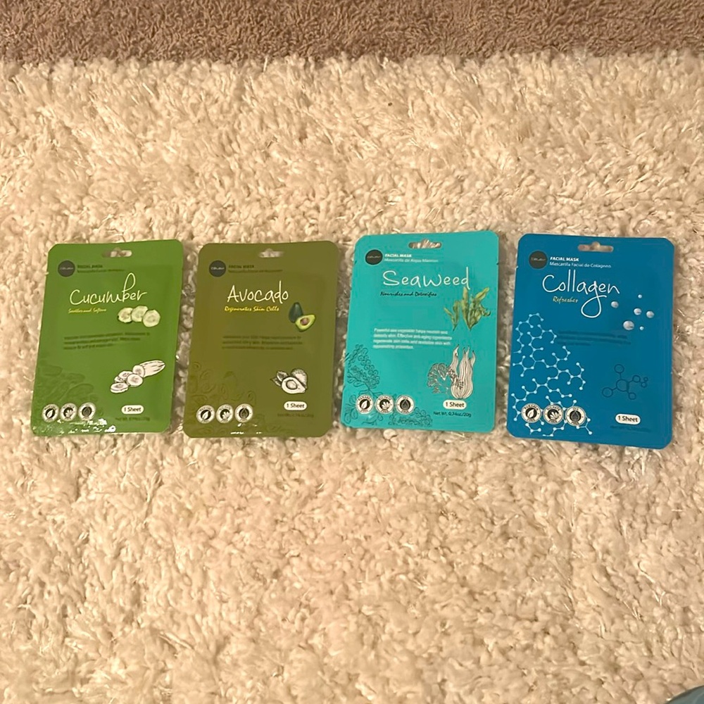 set of four face masks!